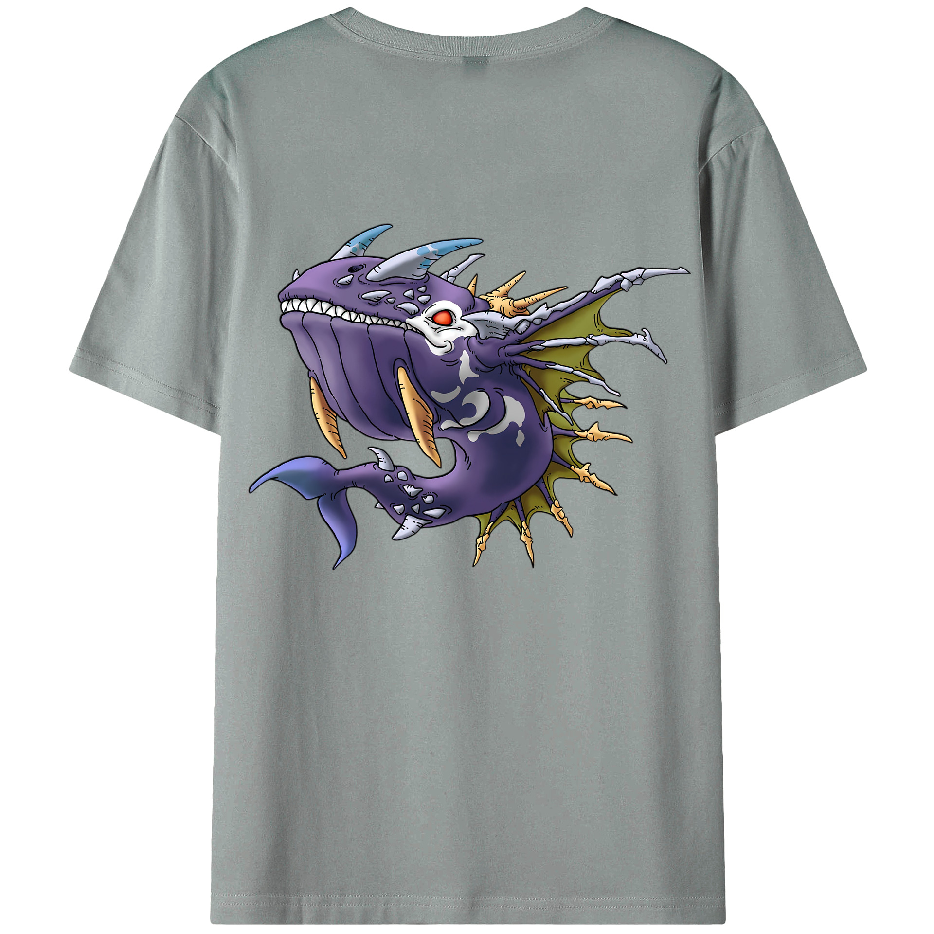 （画像用） ドラゴンクエスト Doragon Kuesuto Dragon Quest 綿100％ メンズ半袖Tシャツ（バックプリント） 通気性